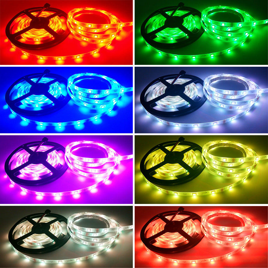 Smart WIFI SMD5050 150LEDs RGB LED Strip Light Kit - DC12V | 30 LEDs/M | 10mm PCB | IP00 / IP65 | 5M /10M | RGB Color Changing LED Strip Lights with Alexa, Google Assistant | App Control & 24 Keys Controller + Power Supply | 5/10M