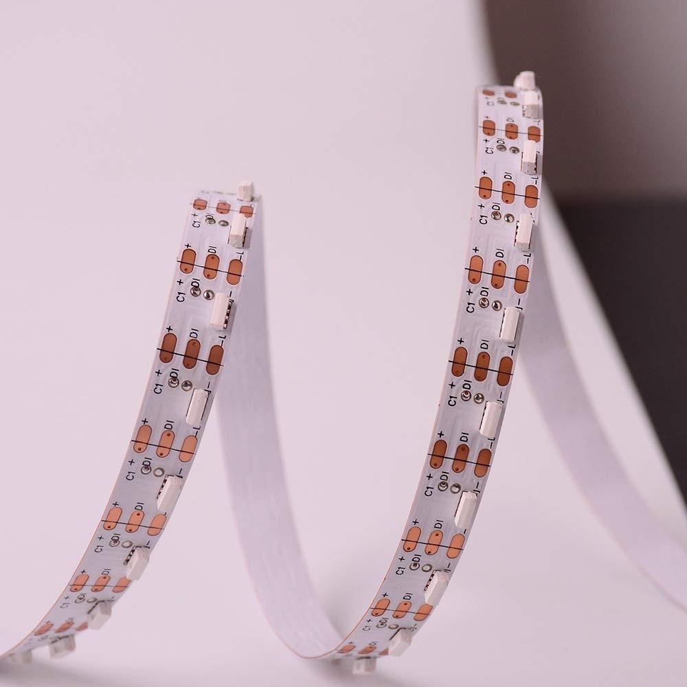 WS2812 Side Emitting RGBIC LED Strip Light - DC5V / 12V | 5mm PCB | SMD4040 Individually Addressable | 60 LEDs/M | White PCB |  Non-Waterproof | Flowing Multicolor LED Strip for Party, Decoration, Home DIY Lighting Projects | 5/50M