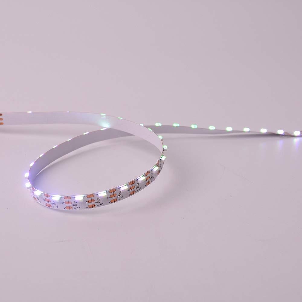 WS2812 Side Emitting RGBIC LED Strip Light - DC5V / 12V | 5mm PCB | SMD4040 Individually Addressable | 60 LEDs/M | White PCB |  Non-Waterproof | Flowing Multicolor LED Strip for Party, Decoration, Home DIY Lighting Projects | 5/50M