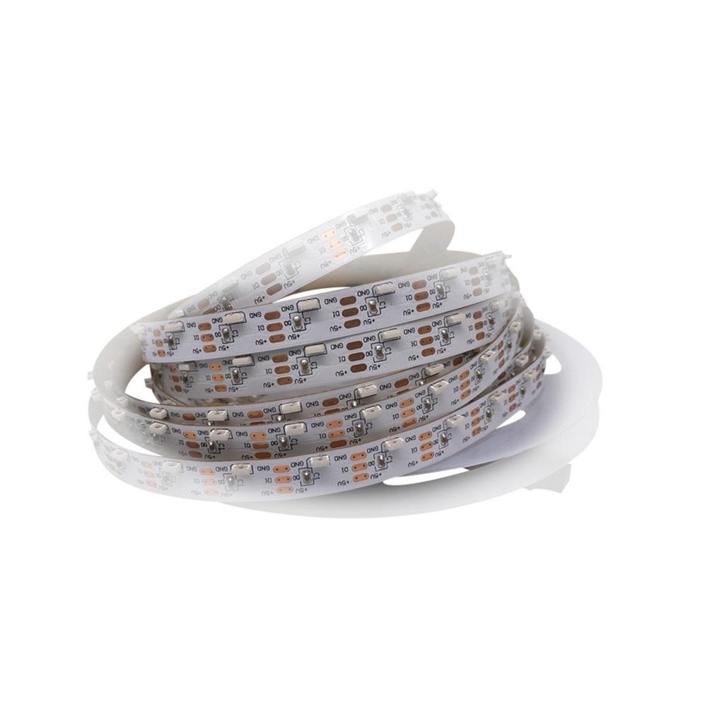 WS2812 Side Emitting RGBIC LED Strip Light - DC5V / 12V | 5mm PCB | SMD4040 Individually Addressable | 60 LEDs/M | White PCB |  Non-Waterproof | Flowing Multicolor LED Strip for Party, Decoration, Home DIY Lighting Projects | 5/50M