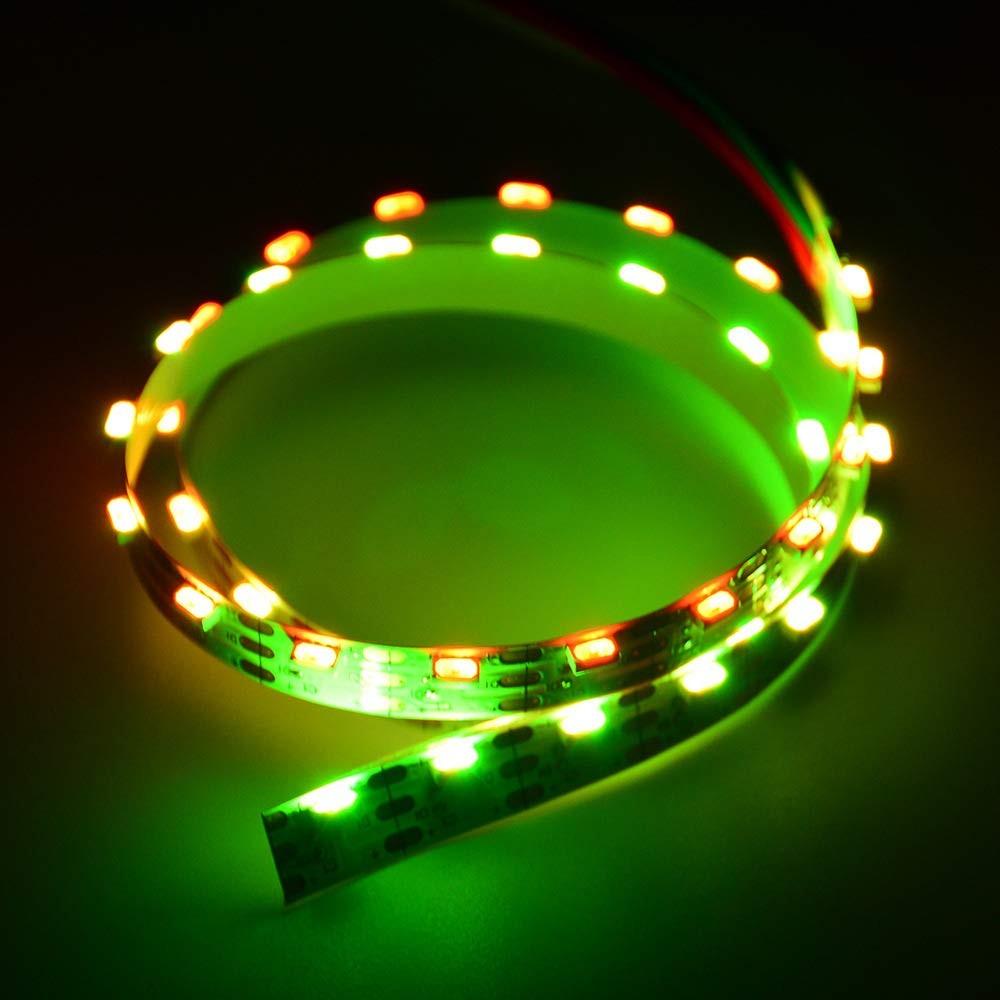 WS2812 Side Emitting RGBIC LED Strip Light - DC5V / 12V | 5mm PCB | SMD4040 Individually Addressable | 60 LEDs/M | White PCB |  Non-Waterproof | Flowing Multicolor LED Strip for Party, Decoration, Home DIY Lighting Projects | 5/50M