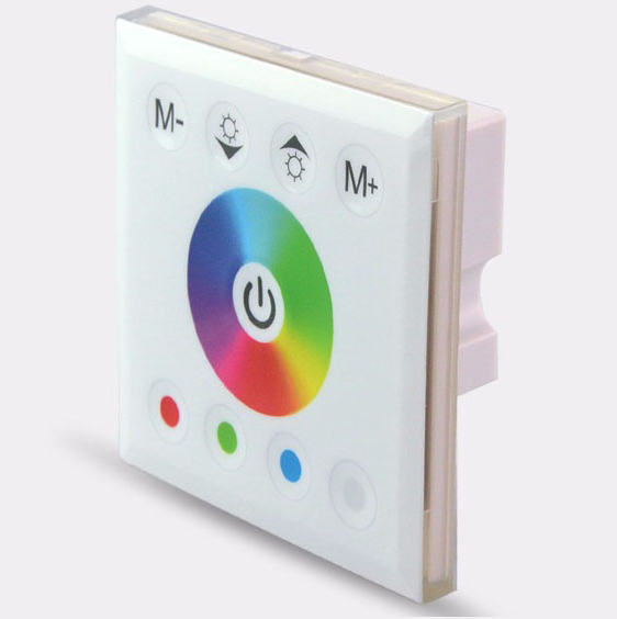 Contrôleur de bande LED RGBW/RGBWW pour panneau mural – 12 V-24 V CC | Contrôleur LED à anneau tactile | Pour bandes LED