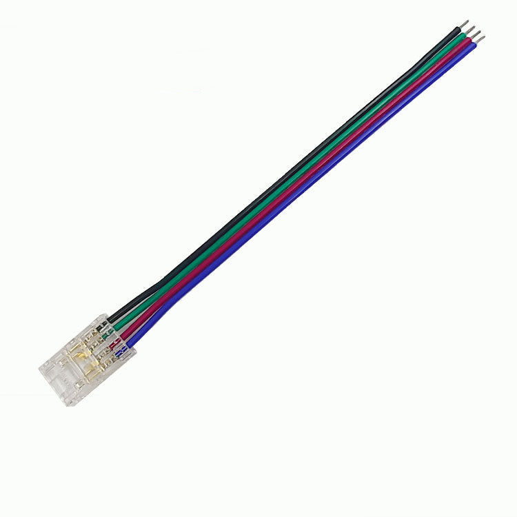 Connecteurs pour bandes LED transparentes en cristal – Clips sans soudure 10 mm 4 broches | Bande à fil / Bande à bande / Fiche femelle – Stock local États-Unis/Royaume-Uni 