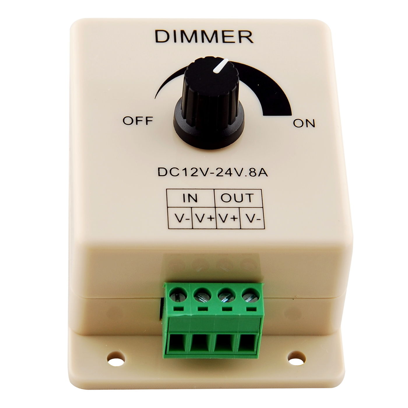 Single Color LED Strip Dimmer – DC12V-24V 8A | Rotary Knob LED Dimmer Controller | Wall Mounting | For 5050/3528 LED Strips
