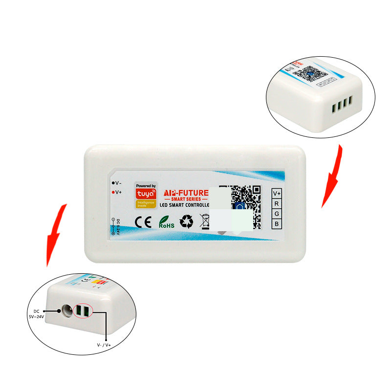 RGB-LED-Streifen-Controller – DC5V-24V | 2,4G RF Wireless Touch Color Ring Remote / Tuya APP WiFi + 2,4G RF Remote | Für LED-Streifen