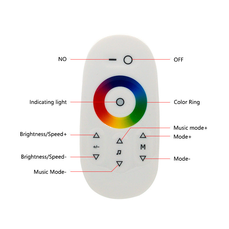 RGB-LED-Streifen-Controller – DC5V-24V | 2,4G RF Wireless Touch Color Ring Remote / Tuya APP WiFi + 2,4G RF Remote | Für LED-Streifen