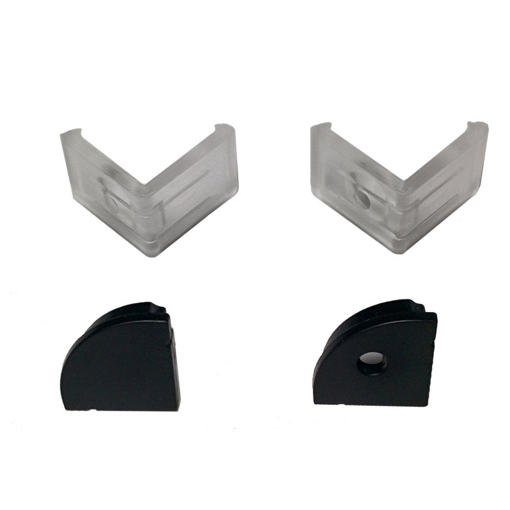 V Shape LED Channel V02-B – 10mm | Silver / Black | Milky White Cover | With Installation Accessories | – Standard Aluminum Profile – 1m / 2m / 3m | 50 / 100-Pack