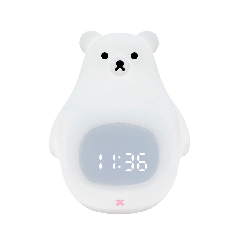 Silicone Alarm Clock LED Night Light – Rechargeable Baby Nursery Sleep Lamp with Timer | 3-Color Touch/ RGB Color Changing with Remote Control | for Baby Girls Boys