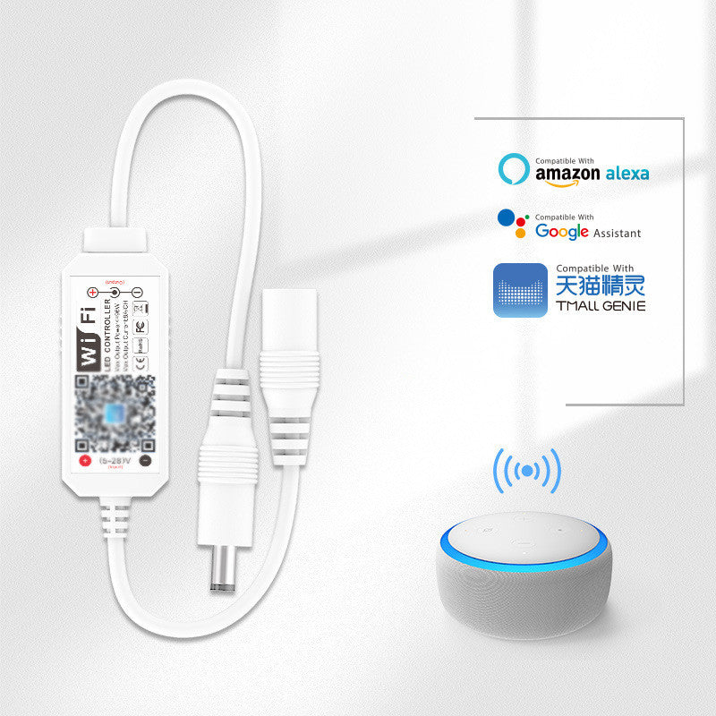 Einfarbiger LED-Streifen-WLAN-Dimmer – DC5V-24V | Intelligenter kabelloser LED-Dimmer-Controller | Kompatibel mit Alexa und Google Home | Für LED-Streifen
