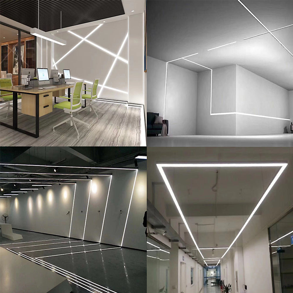 V-förmiger LED-Kanal V03-A – 12 mm | Silber / Schwarz | Milchweiße Abdeckung | Mit Installationszubehör | – Standard-Aluminiumprofil – 1 m / 2 m / 3 m | 50er-/100er-Pack