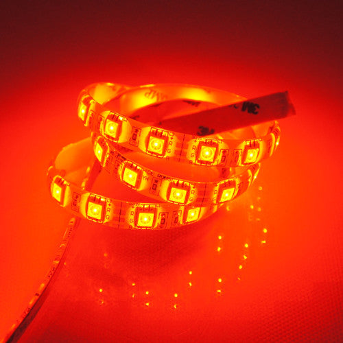 Bande lumineuse LED rouge 635 nm SMD5050 DC12 V – Rouge vif pour indicateurs et signalisation, 30/60/120 LED/m, 5 mètres, IP00/IP65