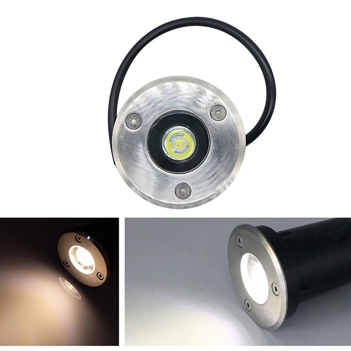 1W / 3W / 5W / 7W LED Inground Well Light – IP67 Waterproof | Low Voltage DC 12V / 24V | Warm White Landscape Uplighting for Garden, Pathway & Yard | 2 / 4 / 10-Pack